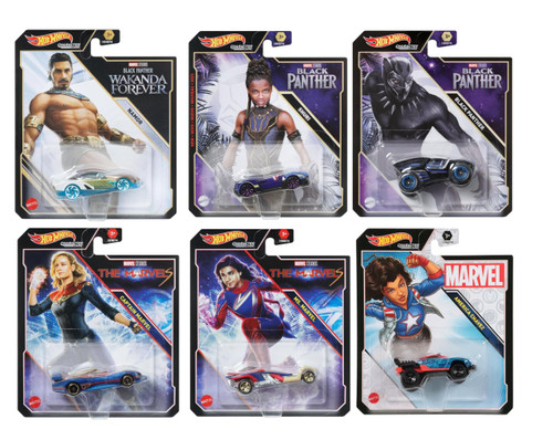 Hot Wheels Marvel Character Cars Complete 6 Car Bundle HHB74-956G HHB74-956G from Pappystoyshop.com