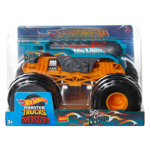 Hot Wheels Monster Trucks Oversized West Coast Crusher Diecast Car 1:24 HTM78 from Pappystoyshop.com