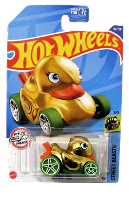 Hot Wheels Street Beasts 5/5 Treasure Hunt Duck N' Roll Gold #139/250 L2593 from Pappystoyshop.com