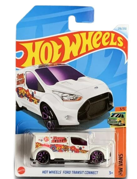 Hot Wheels Ford Transit Connect Treasure Hunt White Flower Delivery Van 3/5 HTF26 from Pappystoyshop.com