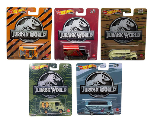 Hot Wheels Jurassic World 2022 Pop Culture Complete 5 Car Bundle DLB45-946Q from Pappystoyshop.com