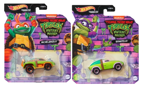 Hot Wheels Teenage Mutant Ninja Turtles Mutant Mayhem Michelangelo Donatello HNY11-HNY09 from Pappystoyshop.com