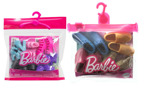 Barbie & Ken Shoe Bundle 9 Total Pairs of Doll Shoes 5 Barbie + 4 Ken GWF12 from Pappystoyshop.com