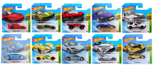 Hot Wheels 2021 Exotics Complete Set of 10 1/10 Thru 10/10 Short Card Version HGK13-979A from Pappystoyshop.com