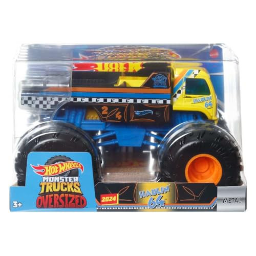 Hot Wheels Monster Trucks Oversized Haulin 64 Flatbed Truck 1:24 Scale HTM79 from Pappystoyshop.com