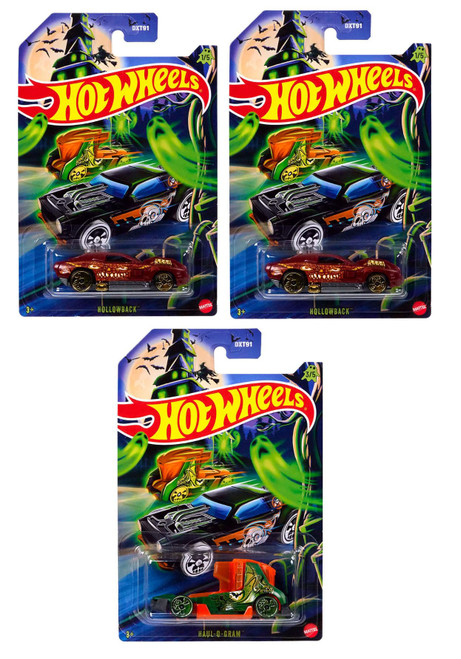 Hot Wheels 3 Halloween Cars Hollowback Night Shifter and Haul-O-Gram DXT91-979H from Pappystoyshop.com