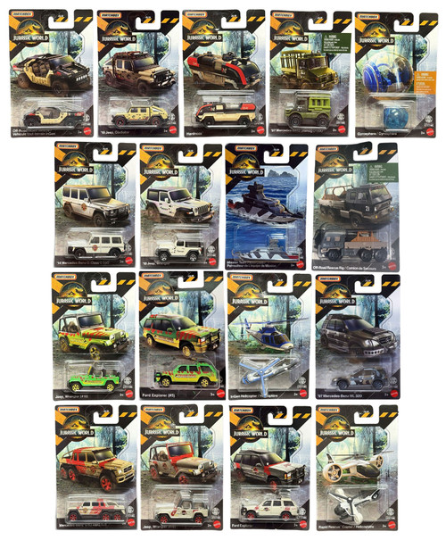 Matchbox Jurassic World Bundle of 17 Die-Cast Cars JGL59-979C JGL59-979C from Pappystoyshop.com