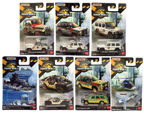 Matchbox Jurassic World Die-Cast Bundle of 7 Pieces JGL59-979C from Pappystoyshop.com