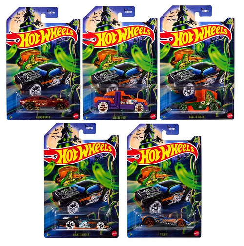 Hot Wheels Halloween Spooky Series Bundle of 5 Die Cast Cars DXT91-979A DXT91-979A from Pappystoyshop.com