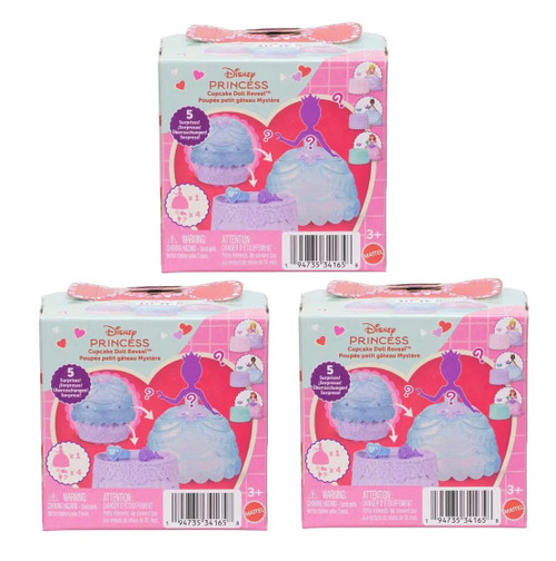 Disney Princess Cupcake Doll Reveal 5 Surprises Bundle of 3 JJT70