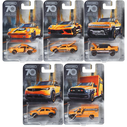 Matchbox 2023 70th Anniversary Moving Parts Complete Bundle of 5 HMV12-956A HMV12-956A from Pappystoyshop.com