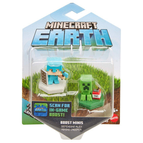 Minecraft Earth Boost Mini-Figures 2-Pack Defending Alex Mining Creeper GKT43 from Pappystoyshop.com