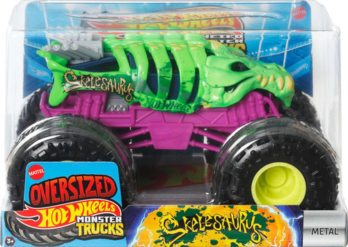 Hot Wheels Oversized Monster Truck 1:24 Scale Skelesaurus JDP98 from Pappystoyshop.com