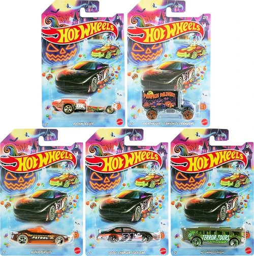 Hot Wheels Halloween Theme Die-Cast Toy Cars Set of 5 DXT91-979J DXT91-979J from Pappystoyshop.com