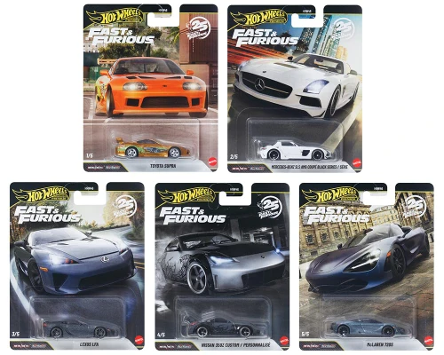 Hot Wheels Fast & Furious 25th Anniversary Premium 5-Car Bundle HNW46-956R HNW46-956R from Pappystoyshop.com