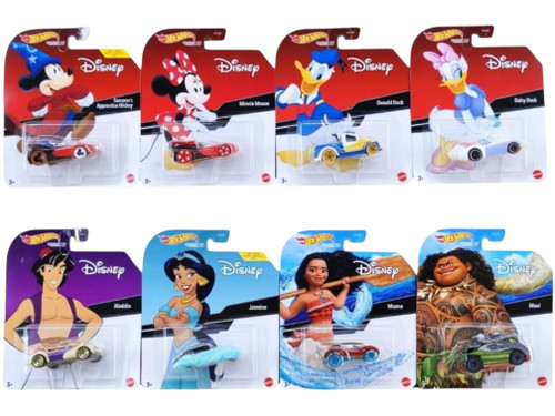 Hot Wheels Disney Character Cars 2022 8 Vehicles in Sealed Case HDL35 956C