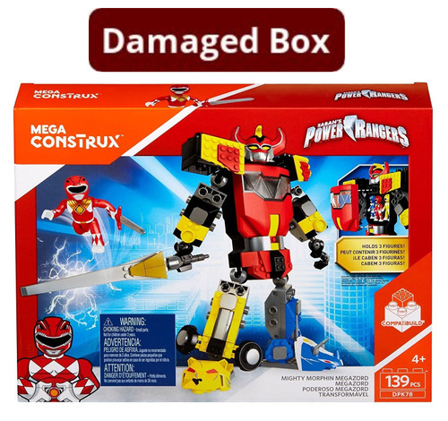 Mega Construx Saban's Power Rangers T-Rex Zord 46 Piece Set DAMAGED BOX