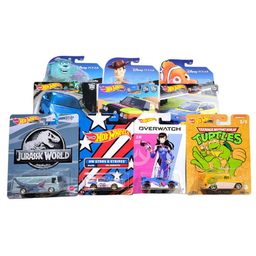 Hot Wheels Variety Bundle of 10 Random Release Pop Culture Entertainment Cars from Pappystoyshop.com
