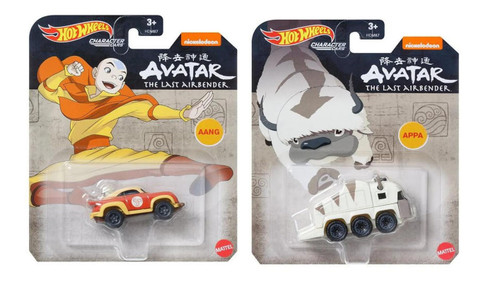 Hot Wheels Avatar Character Cars Bundle of 2 with Aang and Aapa HKV23 from Pappystoyshop.com