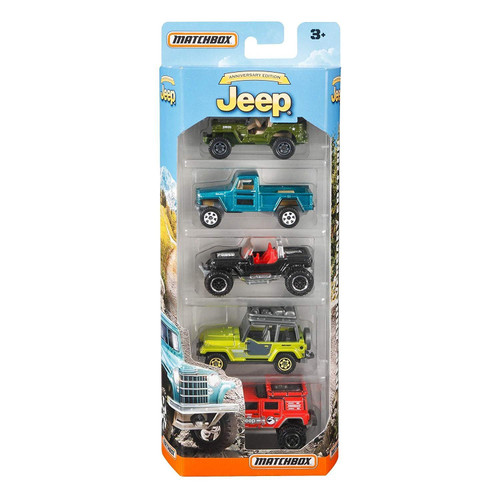 Matchbox Anniversary Edition Jeep 5 Pack Multicolor DRC45 from Pappystoyshop.com