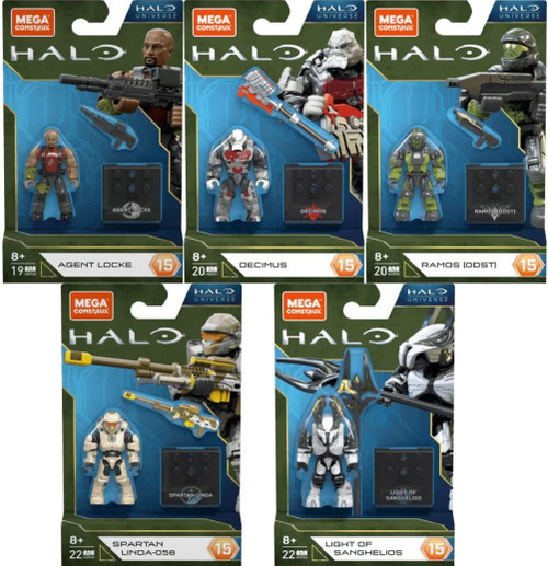 Mega Construx HALO Heroes Series 15 Complete Bundle of 5 Buildable Figures DKW59 from Pappystoyshop.com