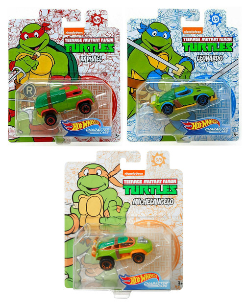 Hot Wheels TMNT Character Cars 2 Car Bundle 1:64 Die-Cast Turtles Vehicles GJH91 from Pappystoyshop.com