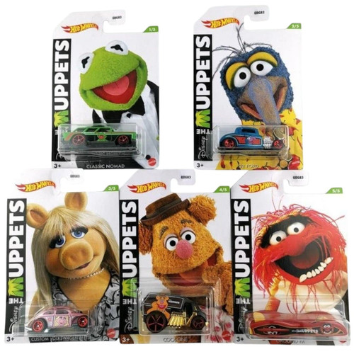 Hot Wheels Muppets 2021 Release Complete Bundle of 5 Vehicles GDG83956N from Pappystoyshop.com