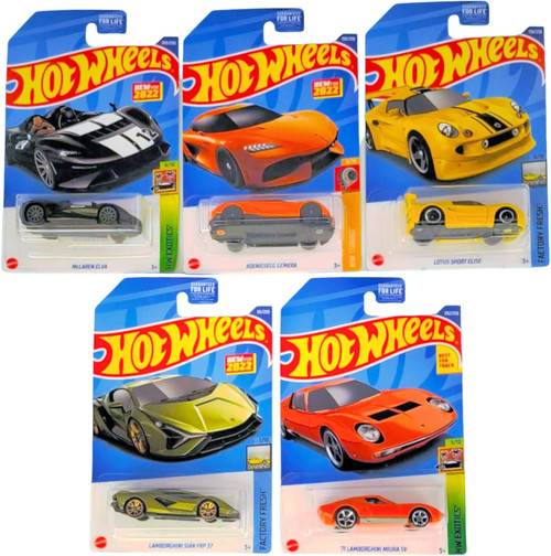 Hot Wheels 2022 Exotics Super Car Bundle of 5 Die-Cast Metal 1:64 Scale L2593 L2593 from Pappystoyshop.com