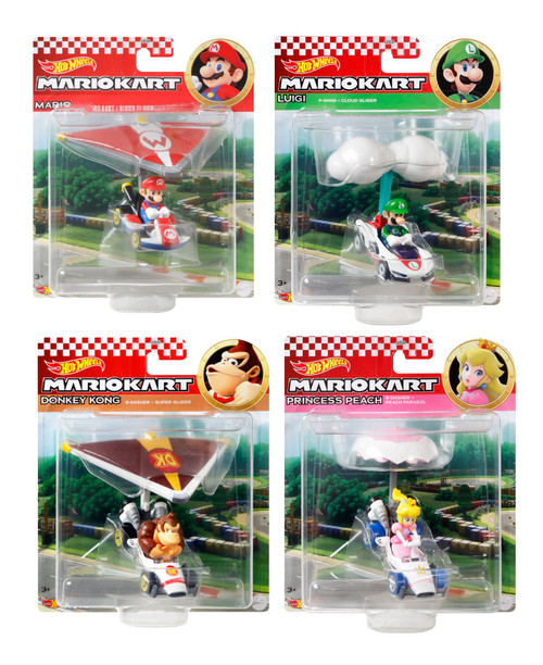 Hot Wheels Mario Kart Character Cars Collection Bundle of 4 GVD30-956R GVD30-956R from Pappystoyshop.com