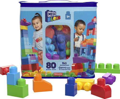 Mega Bloks Blocks Big Building Bag with Storage 80 Pieces DCH63 from Pappystoyshop.com