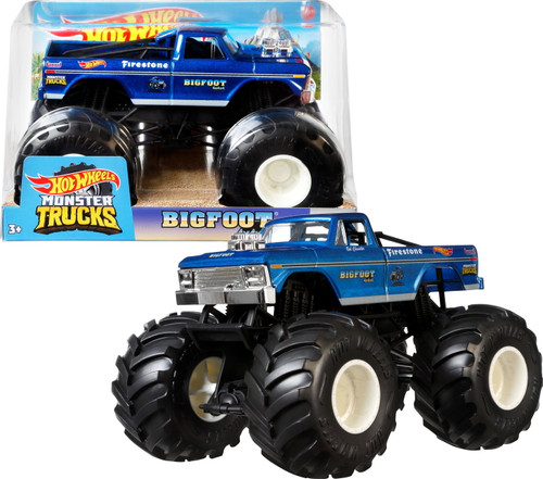 Hot Wheels Monster Trucks Oversized Bigfoot Vehicle in 1:24 Scale GWL11 from Pappystoyshop.com