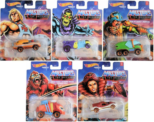 Hot Wheels Masters of The Universe MOTU Character Cars Bundle of 5 Diecast Vehicles GJH9 from Pappystoyshop.com
