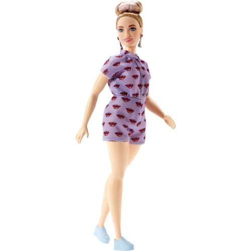 Barbie Fashionistas Doll Curvy Body Type Wearing Lavender Kiss Romper FJF40 from Pappystoyshop.com
