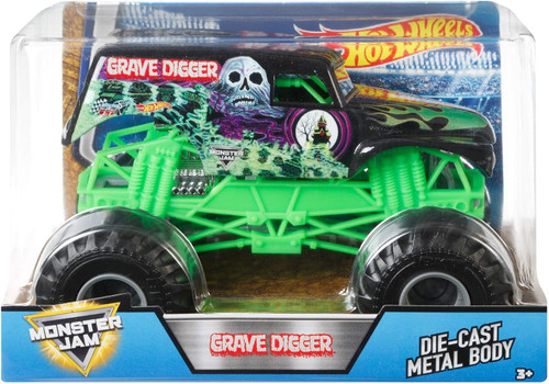 Hot Wheels Monster Trucks 1:24 Scale Grave Digger Diecast Truck CCB06 from Pappystoyshop.com