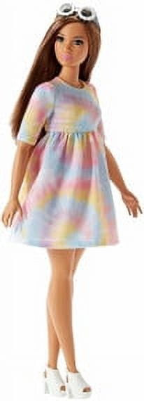 Barbie Fashionistas Doll Curvy Body Type Wearing Tie Dye Dress FJF42 from Pappystoyshop.com