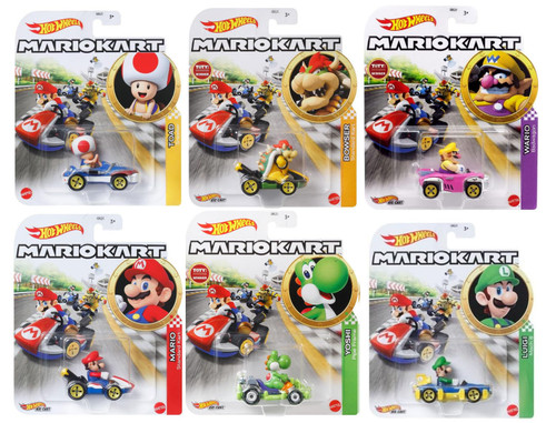 Hot Wheels Mario Kart Die Cast Car Collection 6 Kart Bundle GBG25 957G GBG25 957G from Pappystoyshop.com