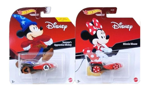 Hot Wheels Disney Minnie & Sorcerer's Apprentice Mickey Mouse Car Bundle HDL35 from Pappystoyshop.com