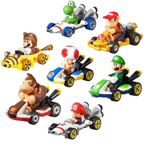 Hot Wheels Mario Kart Die Cast Character Cars Bundle 7 Pack GBG25-957P GBG25-957P from Pappystoyshop.com