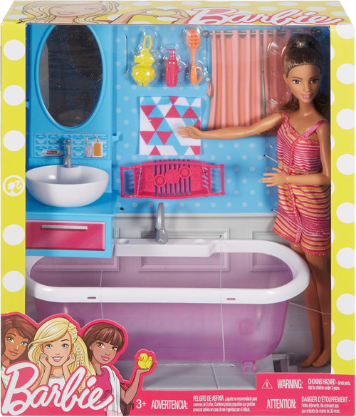 Barbie Doll & Furniture Bathroom Set with Accessories