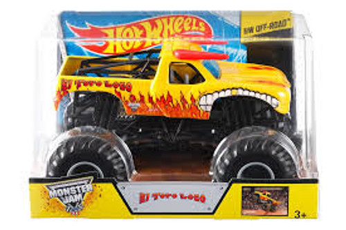 Hot Wheels Monster Trucks 1:24 Scale El Toro Loco Vehicle Yellow Hot Wheels Monster Trucks 1:24 Scale El Toro Loco Vehicle Yellow