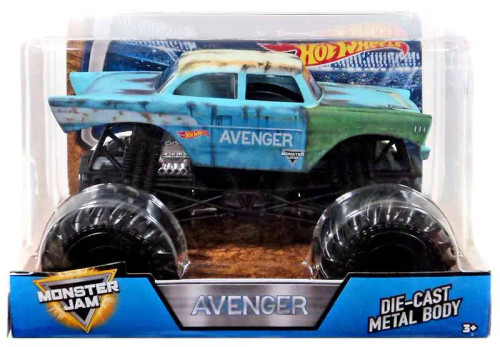 Hot Wheels 2018 Monster Trucks 1:24 Avenger Junkyard Blue World Finals 17 FMB62 from Pappystoyshop.com