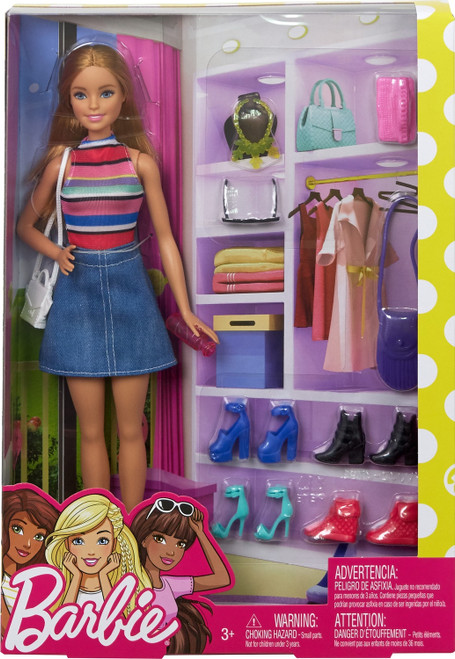 Barbie Doll & Accessories Set with 11 Pieces