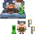 Minecraft Legends Action Figure 2 Pack Creeper vs Piglin Bruiser Set