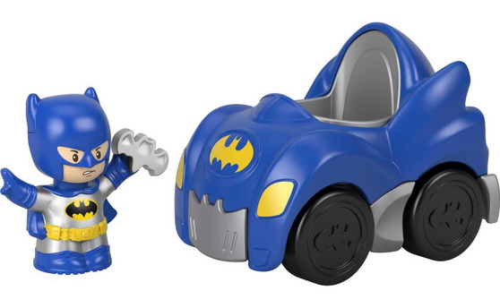 Little People DC Super Friends Batmobile & Batman Figure Car Vehicle Playset (2 Pieces)