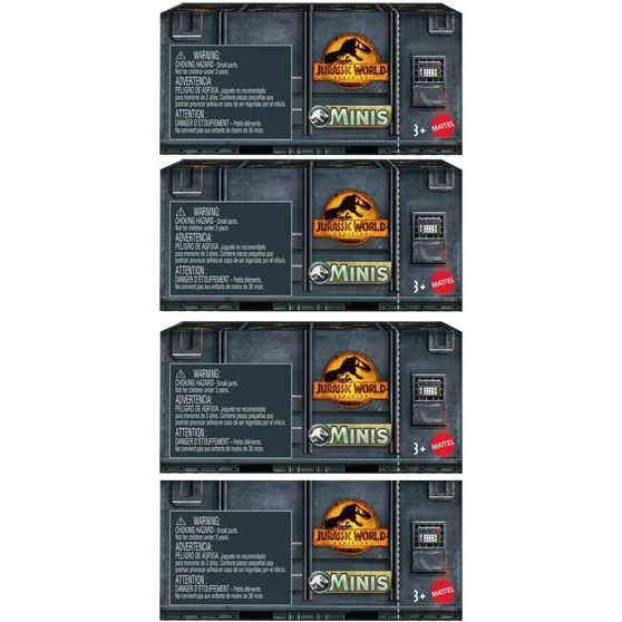 Jurassic World Dominion Minis Surprise Pack  Box of 4 Collectible Mini Dinosaurs  No Duplicates 2" Figures