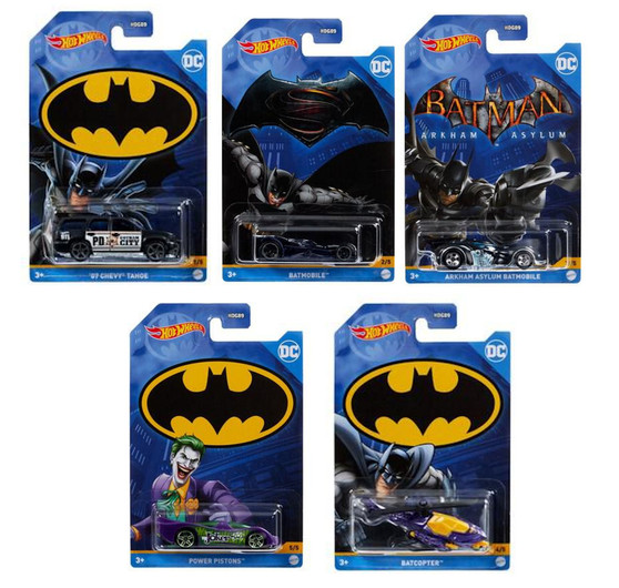 Hot Wheels Batman 2022 Batmobile Complete Set of 5 Diecast Vehicles Mix 2 HDG89-956B