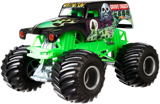 Monster Jam Hot Wheels 1:24 Scale Grave Digger Diecast Truck Play Vehicle