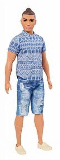 Barbie Ken Fashionistas Broad Doll 13 Distressed Denim