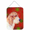 Red and Green Snowflakes Holiday Christmas Design with Dog Wall or Door Hanging Prints - LH9352DS1216