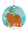 Christmas Tree and Dog on Ceramic Ornament - BB2969CO1